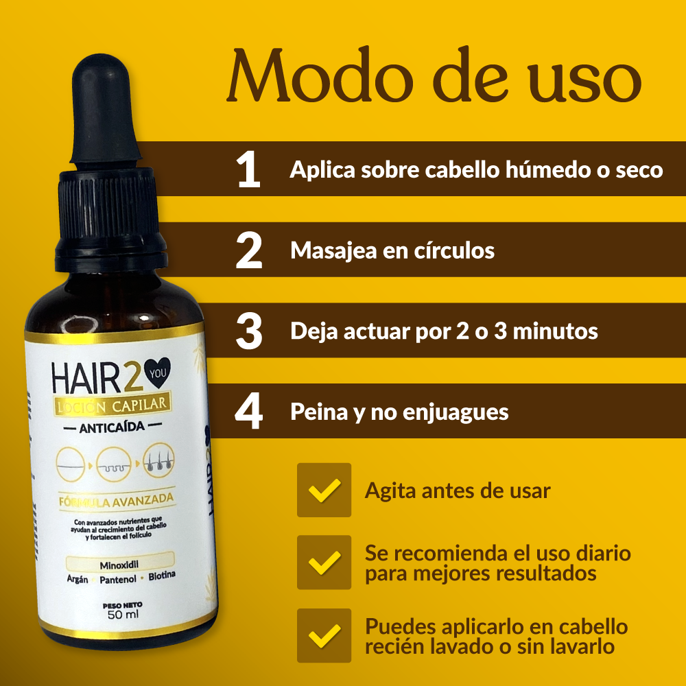 6 Unidades de Loción capilar con Minoxidil Hair2You - Margen del 20%