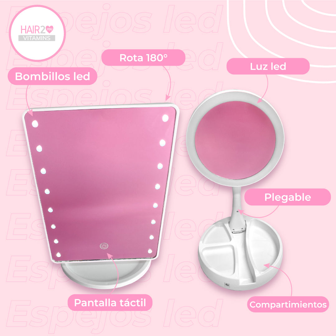 Espejo Maquillaje con Luz Led
