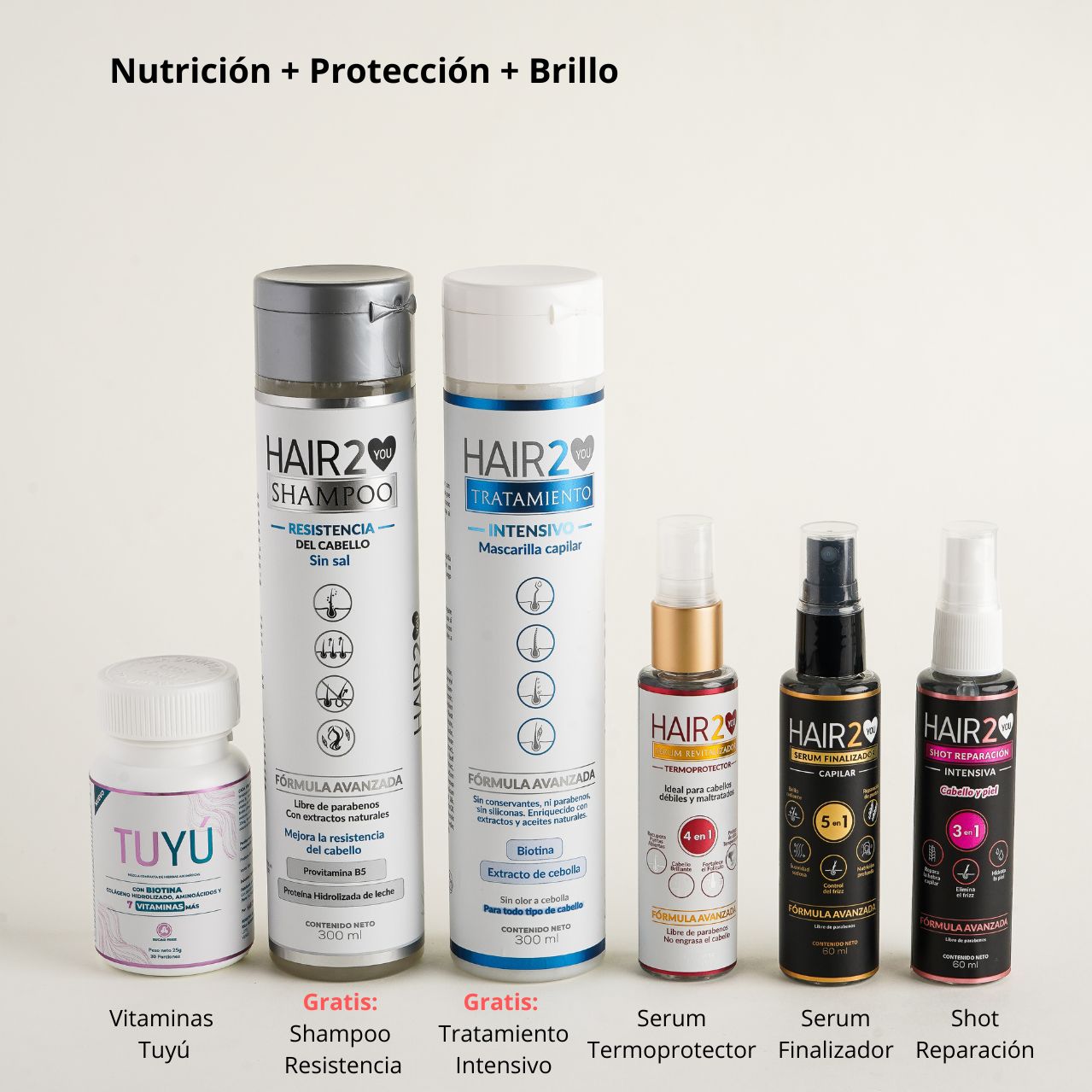 Rutina Capilar: Nutrición + Protección térmica + Brillo