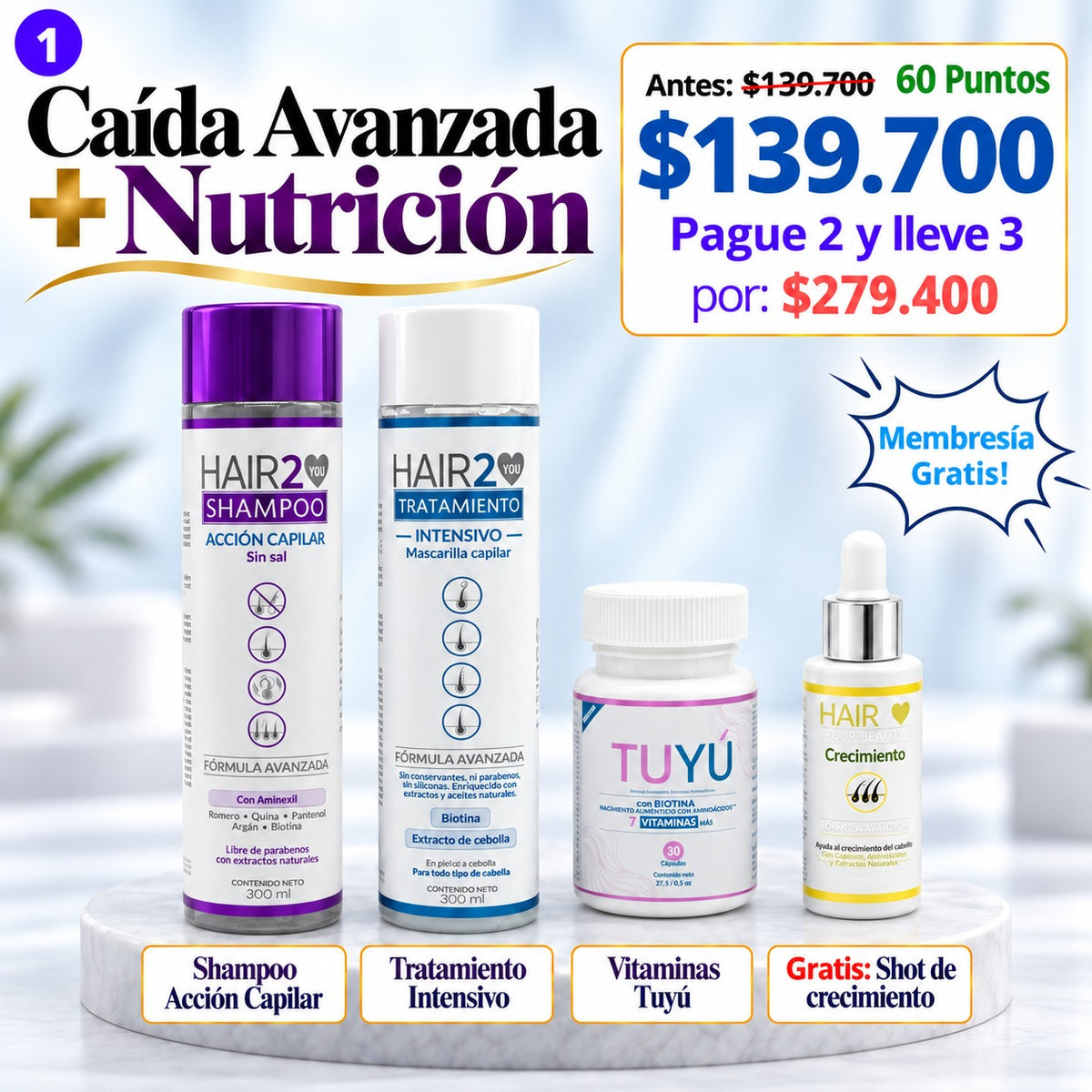 Rutina Capilar: Caída avanzada + Nutrición