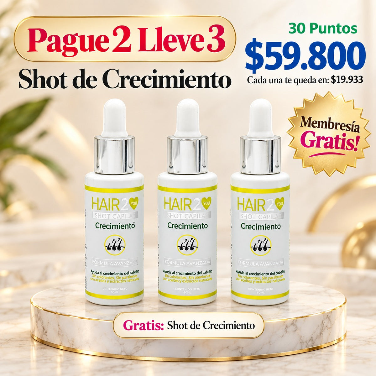 Paga 2, Lleva 3 – Shots de Crecimiento