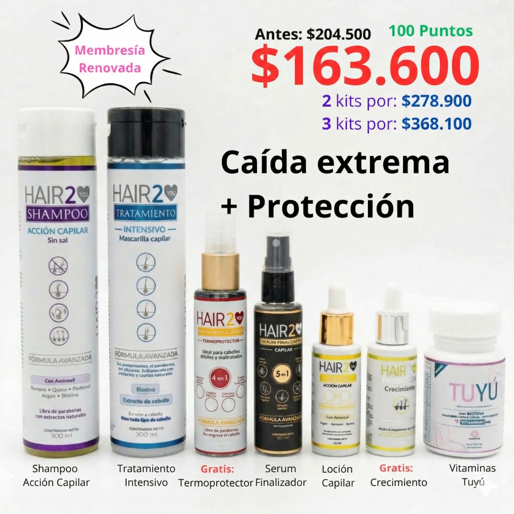 Membresía - Tratamiento Anticaída completo por 1 mes