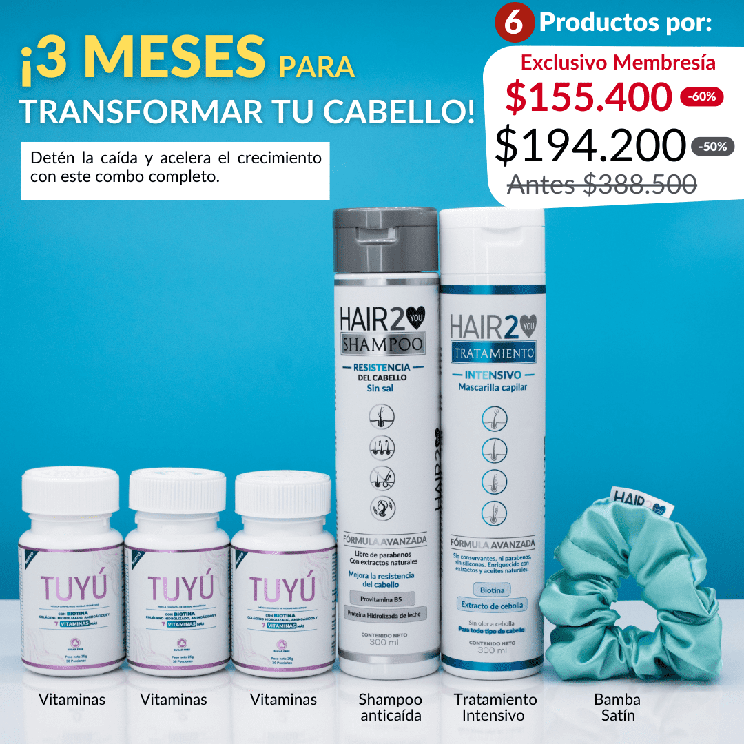 - 3 Vitaminas Tuyú + Shampoo Resistencia Anti caída + Tratamiento nutritivo