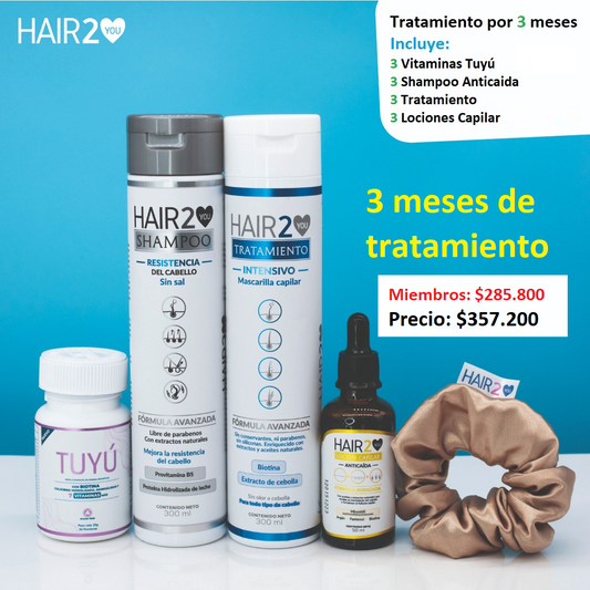 50% OFF en 3 meses de tratamiento contra la caída del cabello Básico (promo Navidad)