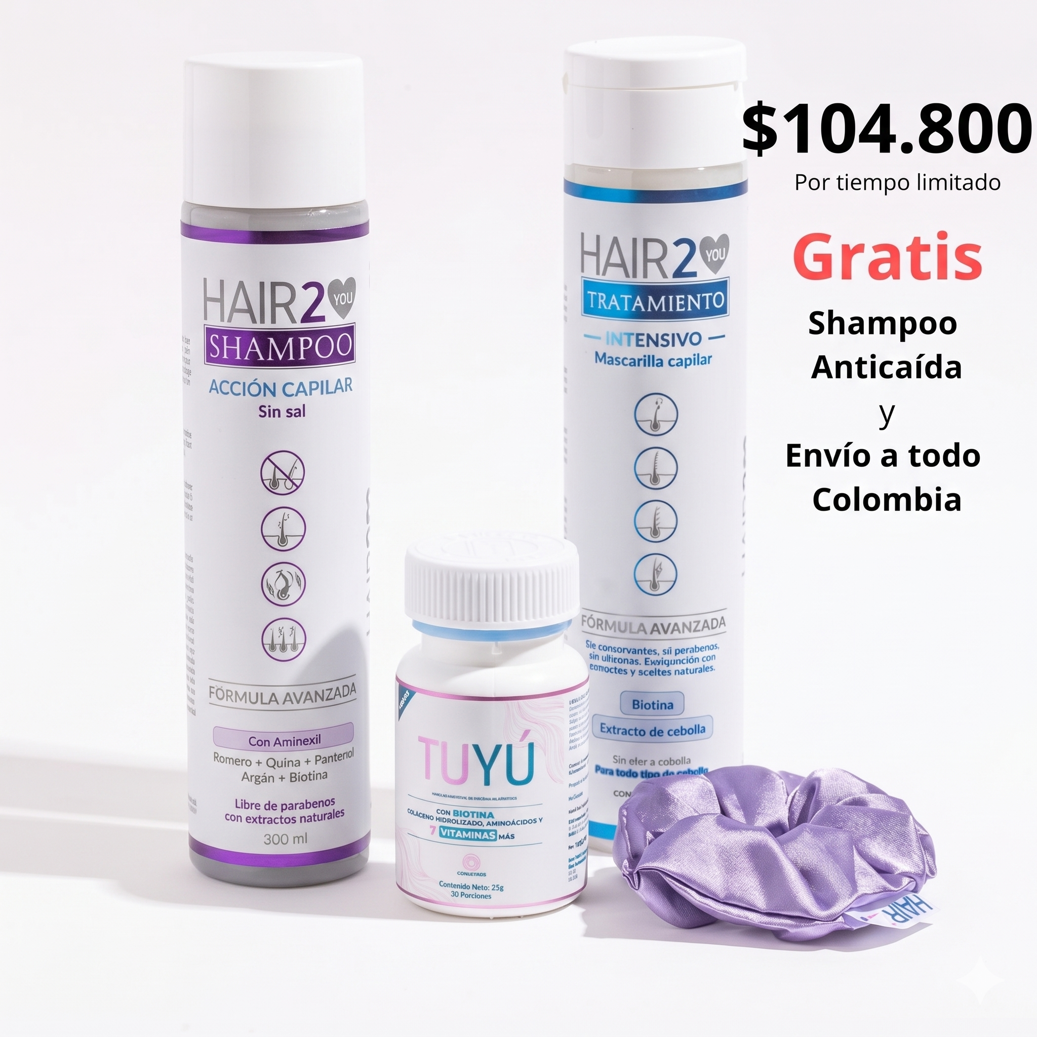 Shampoo GRATIS + Vitaminas Tuyú + Tratamiento Intensivo