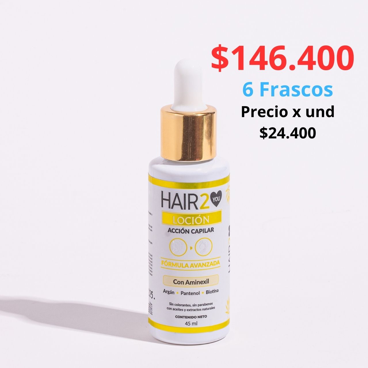 6 Lociones Capilares Anticaída - Paquete mayorista x 6 unds