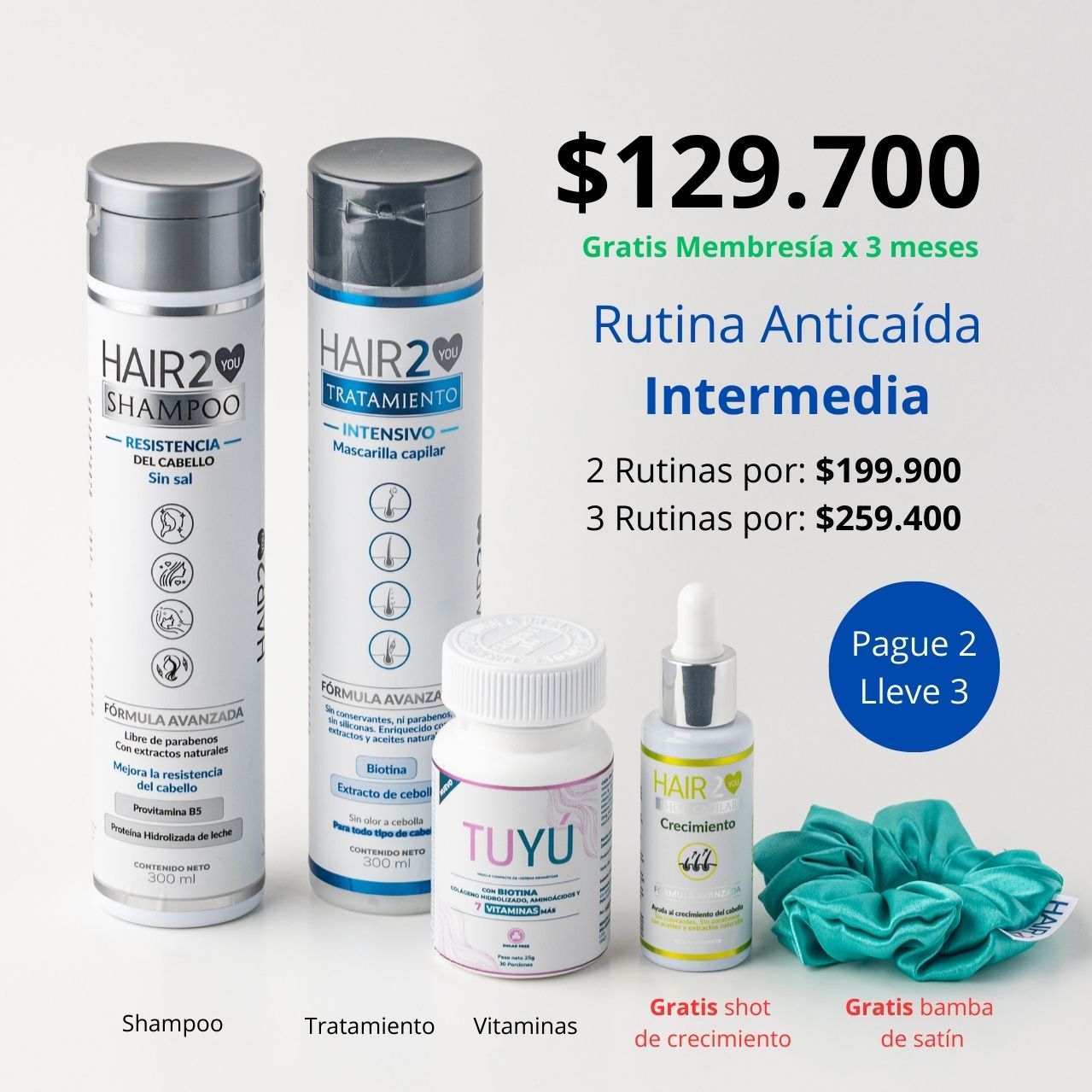 Rutina Capilar Anticaída Intermedia - Paga 2 y Lleva 3