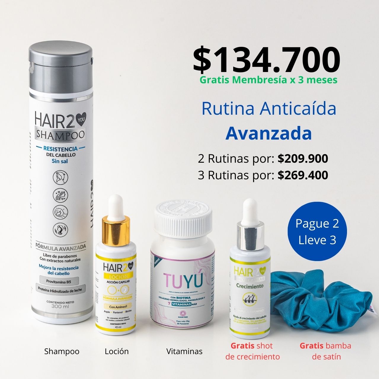 Rutina Capilar Anticaída Avanzada - Paga 2 y Lleva 3