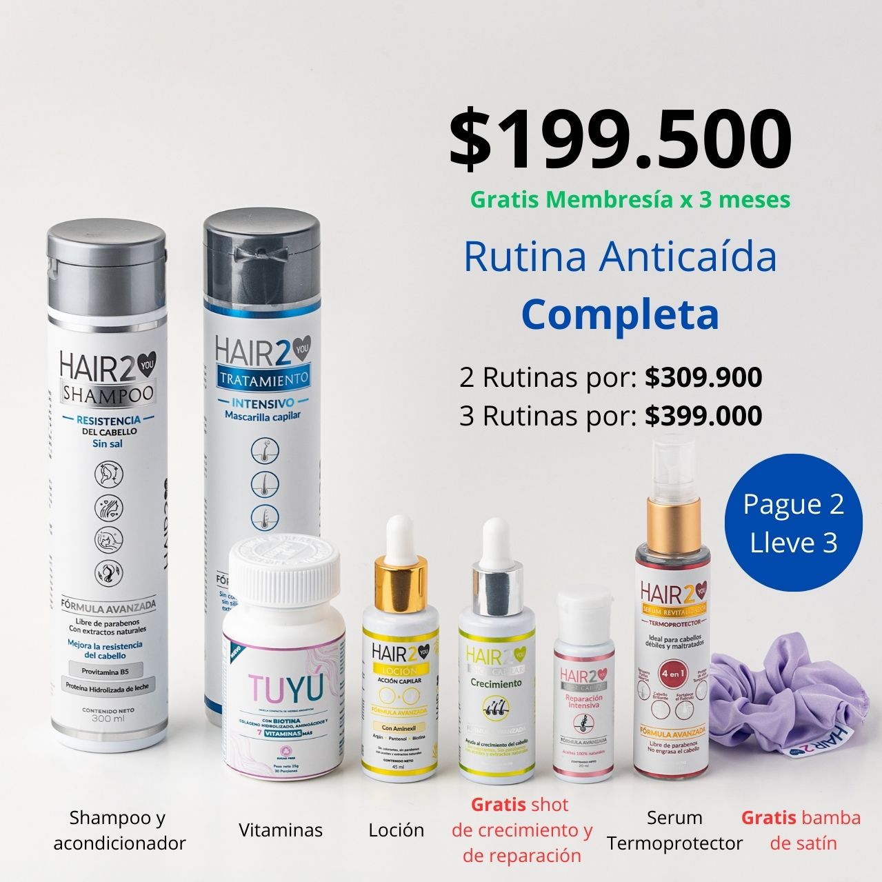 Rutina Capilar Anticaida Completa - Paga 2 y Lleva 3
