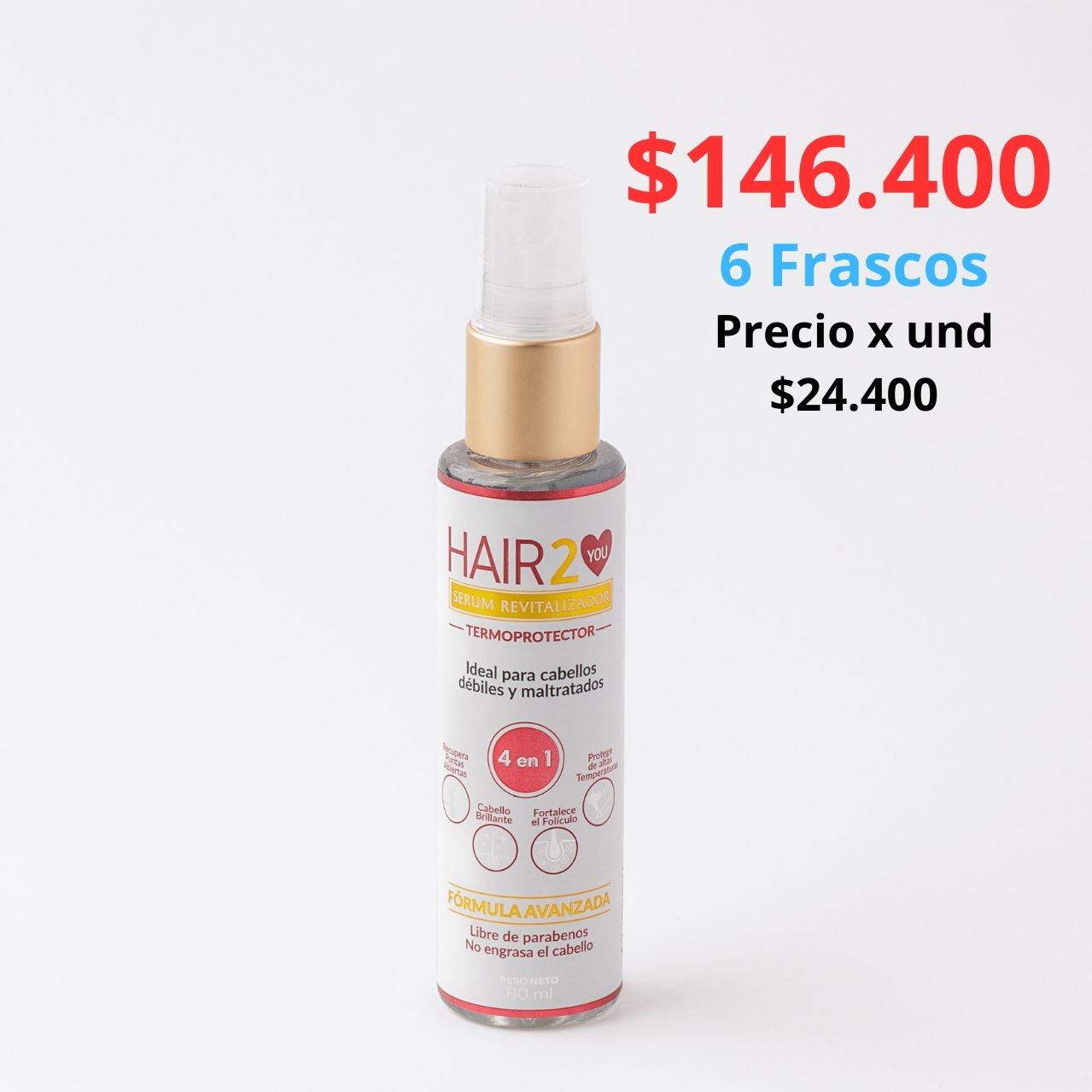 6 Serum Termoprotector - Paquete mayorista x 6 unds