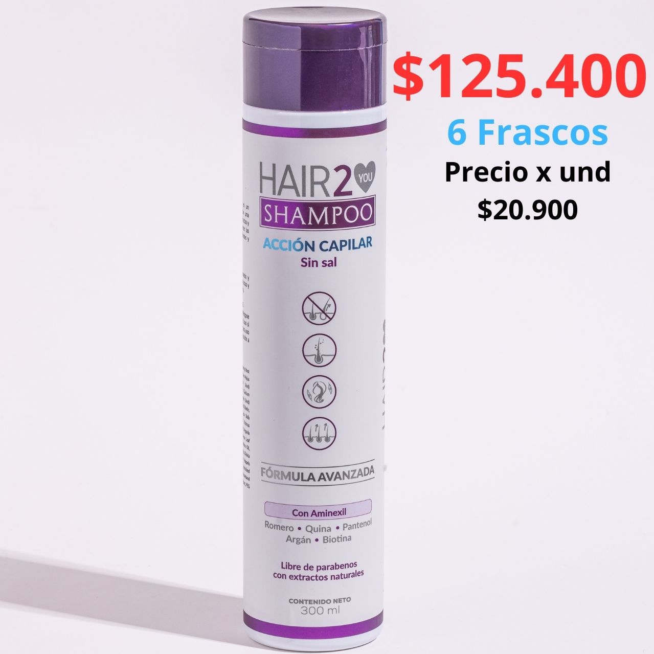 6 Shampoo - Paquete mayorista x 6 unds