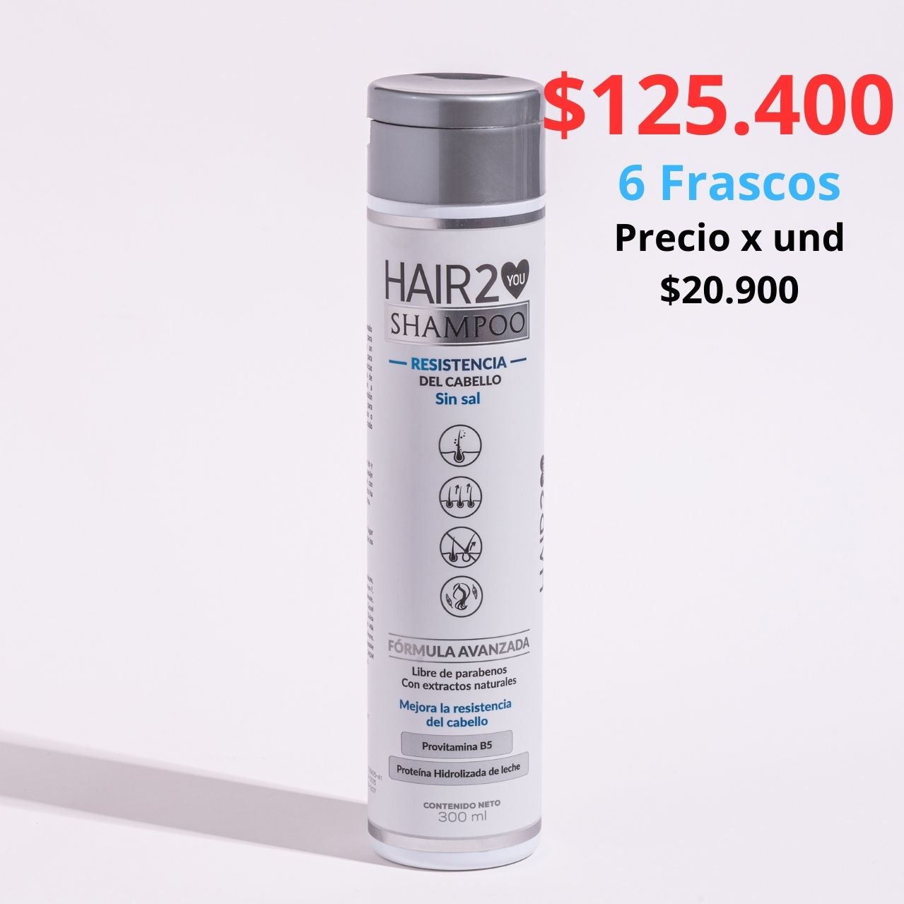 6 Shampoo Resistencia - Paquete mayorista x 6 unds