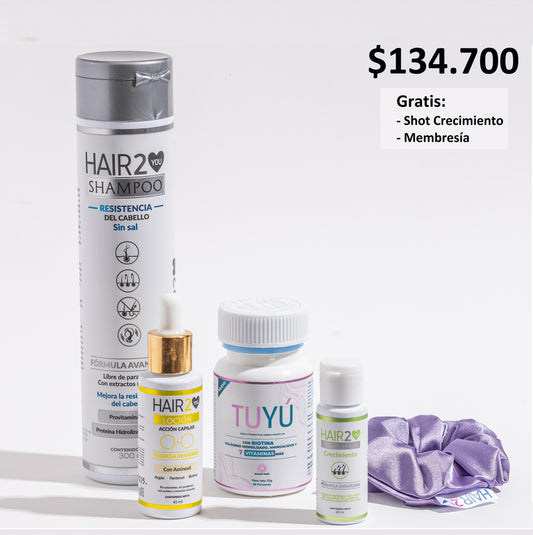 Vitaminas Tuyú + Shampoo + Loción + GRATIS Shot Crecimiento