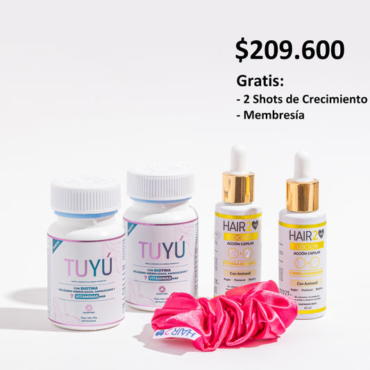 2 meses de Tratamiento Anticaída Vitaminas + Loción Capilar
