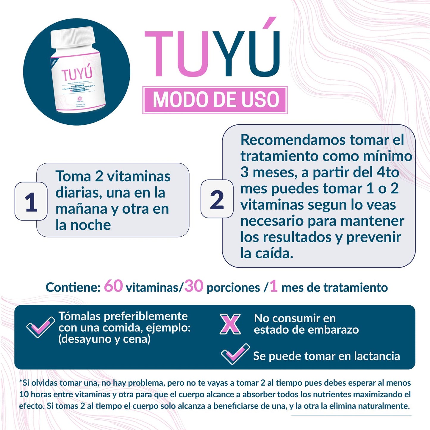 - 3 Vitaminas Tuyú + Shampoo Resistencia Anti caída + Tratamiento nutritivo