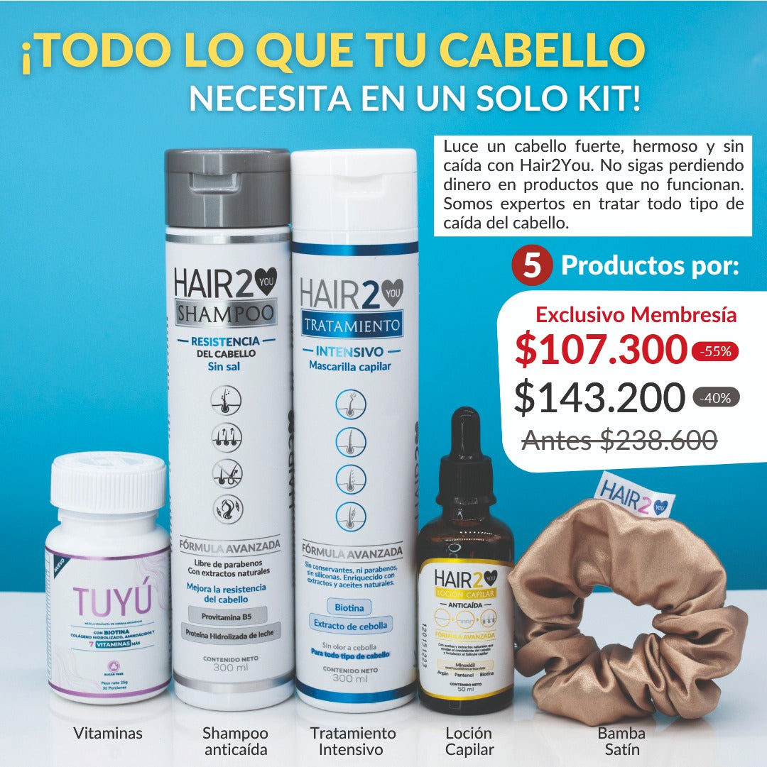 Vitaminas Tuyú + Shampoo Resistencia + Loción capilar + Tratamiento nutritivo