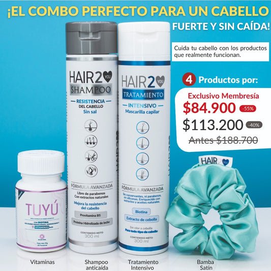 - Vitaminas Tuyú + Shampoo Resistencia + Tratamiento Nutritivo