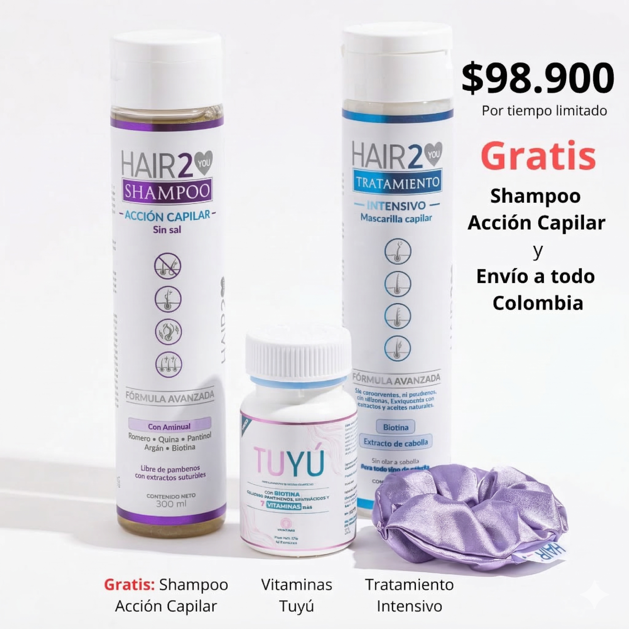 Shampoo GRATIS + Vitaminas Tuyú + Tratamiento Intensivo